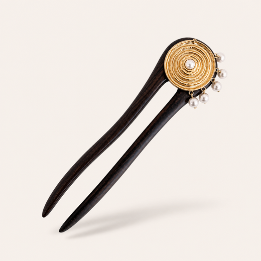 Bohemian Pearl Ebony Hair Fork