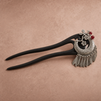 Moon Tassel Ebony Hair Fork : - HairFork