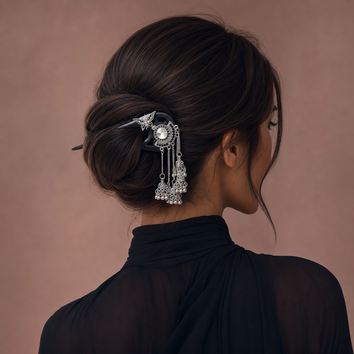 Butterfly Bell Tassel Ebony Hair Fork : - HairFork